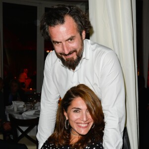 Edouard Rigaud et sa compagne Caterina Murino lors de la soirée d'inauguration de la "Suite Michèle Morgan" de l'Hôtel Barrière Le Majestic Cannes, le 7 octobre 2017. © Guirec Coadic/Bestimage