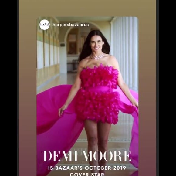 Demi Moore partage la couverture de Harpeer's Bazaar sur laquelle elle pose nue, le 12 septembre 2019.