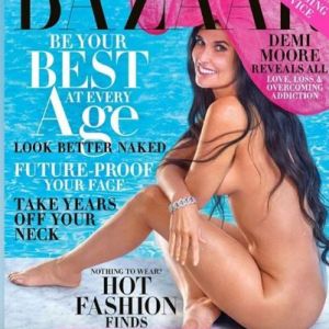 Demi Moore partage la couverture de Harpeer's Bazaar sur laquelle elle pose nue, le 12 septembre 2019.
