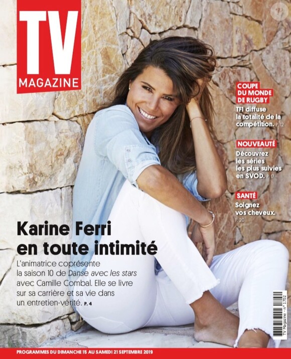 Karine Ferri en couverture de TV Mag- septembre 2019.