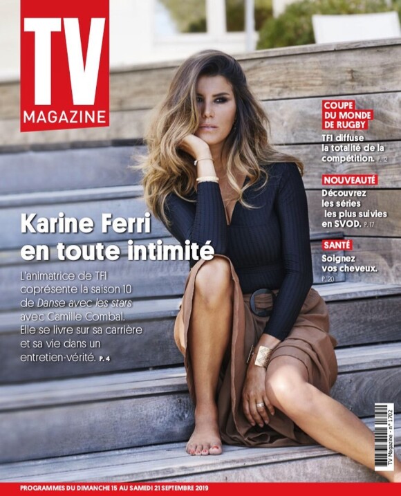 Karine Ferri en couverture de TV Mag- Sept 2019.
