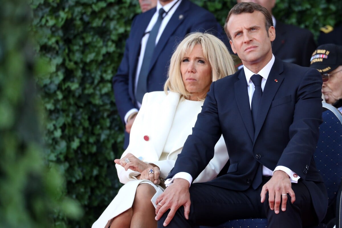 Photo : Le président Emmanuel Macron et sa femme Brigitte lors de la ...