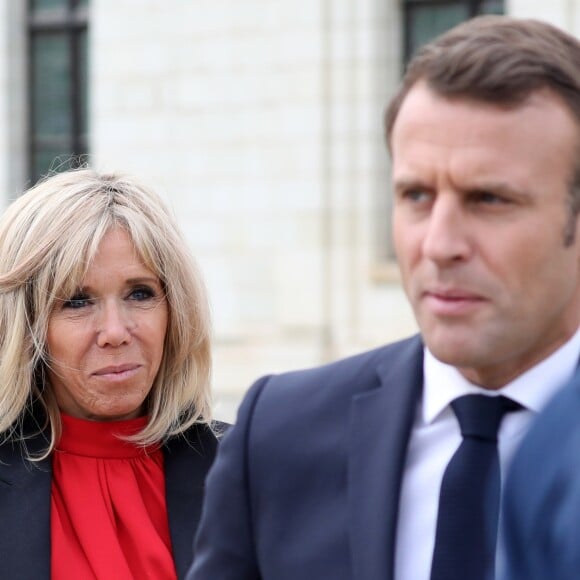 Le président de la république, Emmanuel Macron, la première dame Brigitte Macron, le président italien Sergio Mattarella et Laura Mattarella (la fille du président S.Mattarella) arrivent au Château de Chambord dans le cadre des célébrations du 500ème anniversaire de la mort de Léonard de Vinci, Loir-et-Cher, France, le 2 mai 2019.© Stéphane Lemouton / Bestimage