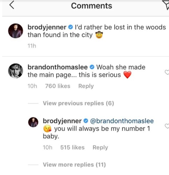 Brody Jenner affiche sa nouvelle petite amie Josie Canseco sur Instagram (septembre 2019).
