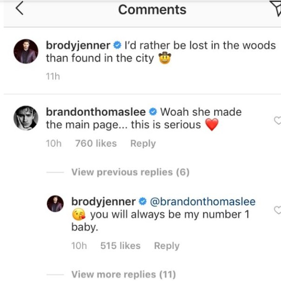 Brody Jenner affiche sa nouvelle petite amie Josie Canseco sur Instagram (septembre 2019).