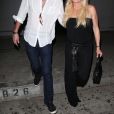 Jake Marcus et Nicollette Sheridan - Nicollette Sheridan quitte le restaurant "Craig's" avec son compagnon J. Marcus à Los Angeles, le 16 septembre 2019.