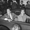 Alain Delon et sa femme Nathalie à Paris en 1965.