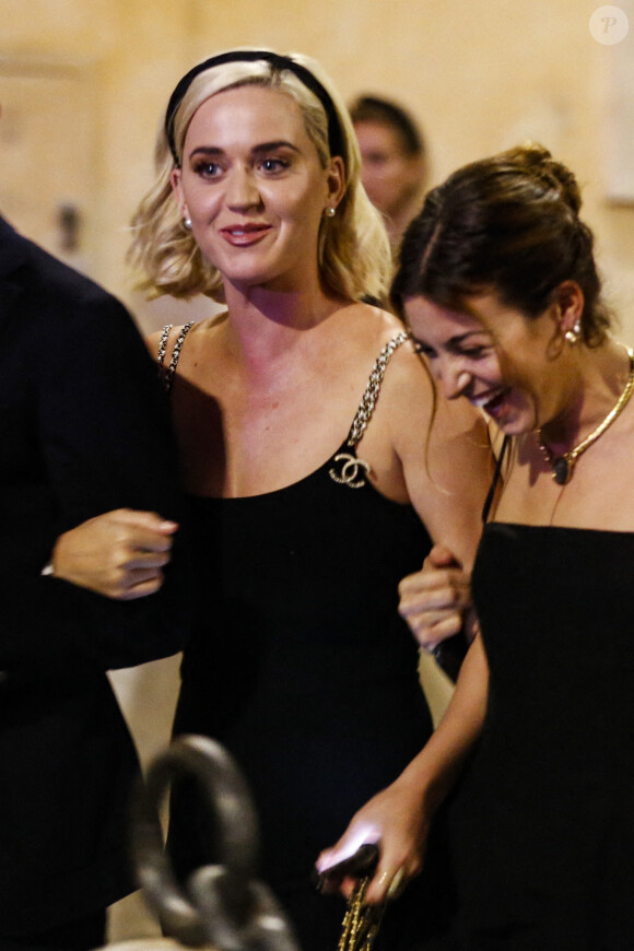 Katy Perry et son fiancé Orlando Bloom au dîner de répérition du mariage de la styliste Misha Nonoo, amie proche de Meghan Markle. A Rome, le 19 septembre 2019.