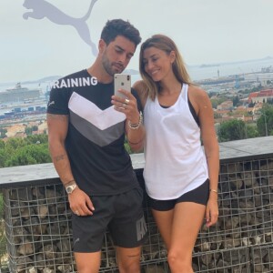 Rachel Legrain-Trapani et son compagnon Valentin Léonard sur Instagram (août 2019).