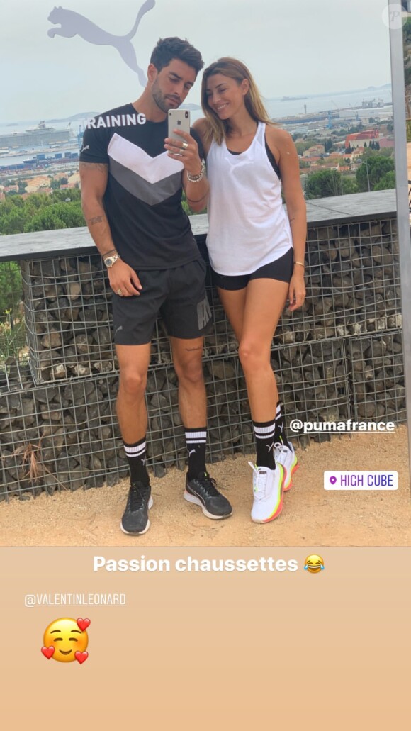 Rachel Legrain-Trapani et son compagnon Valentin Léonard sur Instagram (août 2019).