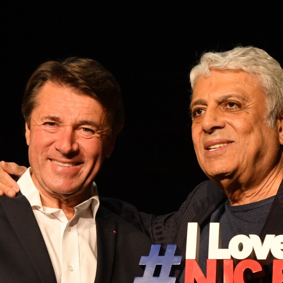 Christian Estrosi, le maire de Nice, et Enrico Macias - Enrico Macias en concert à Nice le 22 septembre 2019, dans le cadre de la 10ème édition de " Au Soleil des deux rives ". © Bruno Bebert/Bestimage