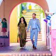 Le prince Harry et Meghan Markle, en robe longue Staud, lors des célébrations de la fête du patrimoine dans le quartier de Bo Kaap dit "Cape Malay" au Cap, Afrique du Sud, le 24 septembre 2019.
