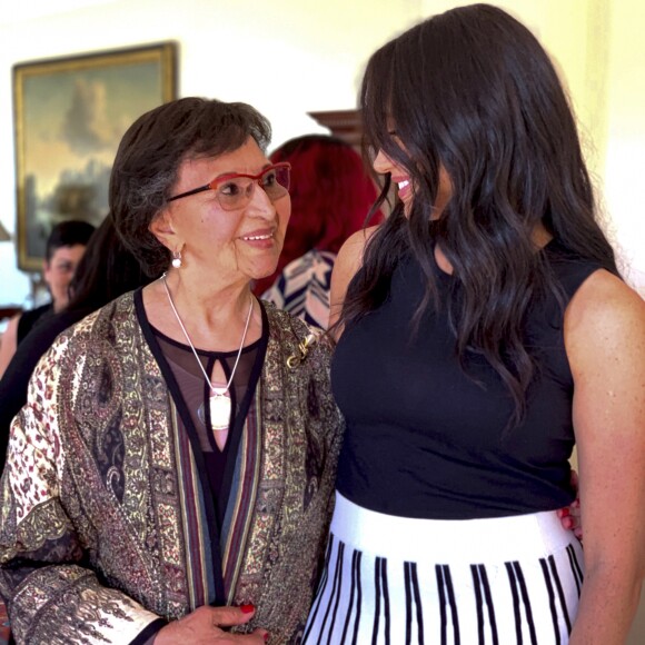 Meghan Markle, duchesse de Sussex (en jupe J.Crew), lors du petit-déjeuner "Women in Public Service" à Cape Town. Le 28 septembre 2019