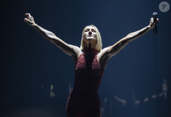 Celine Dion lors du Courage World Tour, le 18 septembre 2019 au Vidéotron de Québec.