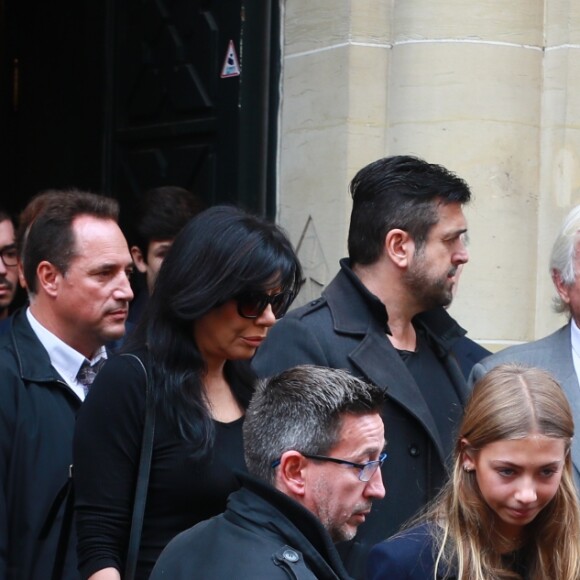 Jean-Paul Belmondo et sa fille Stella - Obsèques de Charles Gérard en la cathédrale arménienne Saint-Jean-Baptiste de Paris le 25 septembre 2019.