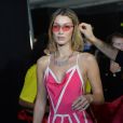 Bella Hadid dans les coulisses du défilé Off-White™, collection prêt-à-porter printemps-été 2020 lors de la Fashion Week de Paris, le 26 septembre 2019. © Veeren-Clovis/Bestimage