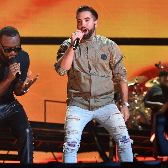 Maitre Gims et Kendji Girac en concert au Stade de France à Saint-Denis le 28 septembre 2019. © Giancarlo Gorassini / Bestimage