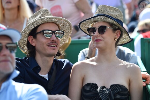 Jazmin Grace Grimaldi ( la fille du prince Albert II de Monaco) et son compagnon Ian Mellencamp assistent au Rolex Monte Carlo Masters 2018 de tennis, au Monte Carlo Country Club à Roquebrune Cap Martin le 18 avril 2018. © Bruno Bebert / Bestimage