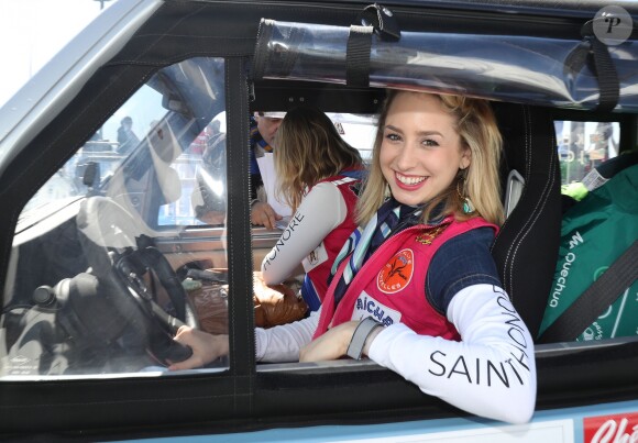 Jazmin Grace Grimaldi (la fille du prince A. II de Monaco) - Départ du 28ème Rallye Aicha des Gazelles depuis la Promenade des Anglais à Nice le 17 mars 2018.
