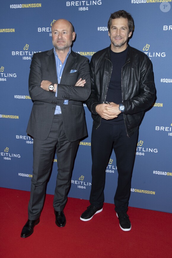 Georges Kern (directeur général de Breitling) et Guillaume Canet lors de la soirée de réouverture de la boutique "Breitling", située rue de la Paix. Paris, le 3 octobre 2019. © Olivier Borde/Bestimage