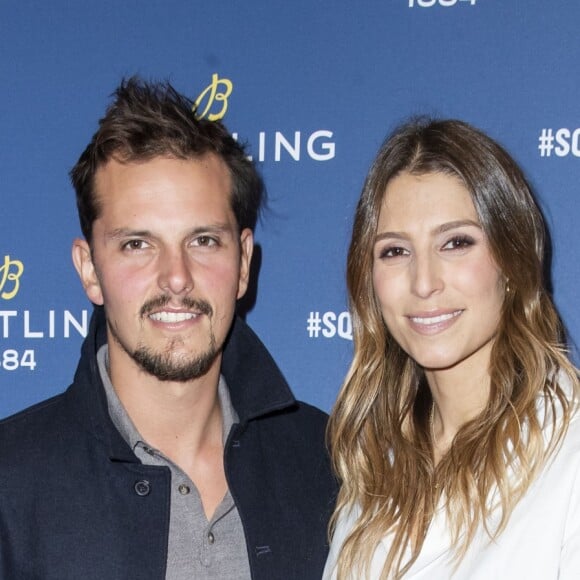 Laury Thilleman (Miss France 2011) et son fiancé Juan Arbelaez lors de la soirée de réouverture de la boutique "Breitling", située rue de la Paix. Paris, le 3 octobre 2019. © Olivier Borde/Bestimage