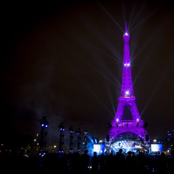 Illumination de la Tour Eiffel en Rose à l'occasion du lancement de la 26ème campagne d'Octobre Rose par l’association Le Cancer du Sein, Parlons-en ! sur le Champ de Mars à Paris, France, le 1er octobre 2019. © Jean-Baptiste Autissier/Panoramic/Bestimage  Celebs attending the launch party to benefit breast cancer research in Paris, France on October 1st, 2019.01/10/2019 - Paris