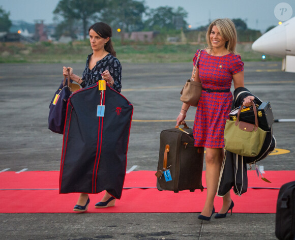 La styliste de la duchesse de Cambridge, Natasha Archer - Le prince William, duc de Cambridge, et Kate Catherine Middleton, duchesse de Cambridge, arrivent à l'aéroport de Tezpur, à l'occasion de leur voyage en Inde. Le 12 avril 2016