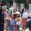 Exclusif - Zofia Borucka, Jade et Joy Hallyday - Laeticia Hallyday et ses filles Jade et Joy à Disneyland Paris avec la nounou Sylviane, le 26 juin 2019.