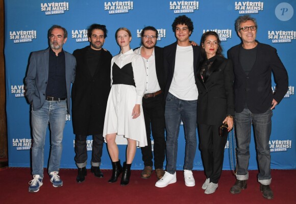 Bruno Solo, Yohan Manca, Fleur Geffrier, Anton Csaszar, Mickaël Lumière, Audrey Dana, Gilbert Melki - Avant-première du film "La vérité si je mens ! Les débuts" au cinéma le Grand Rex à Paris le 15 octobre 2019. © Coadic Guirec/Bestimage