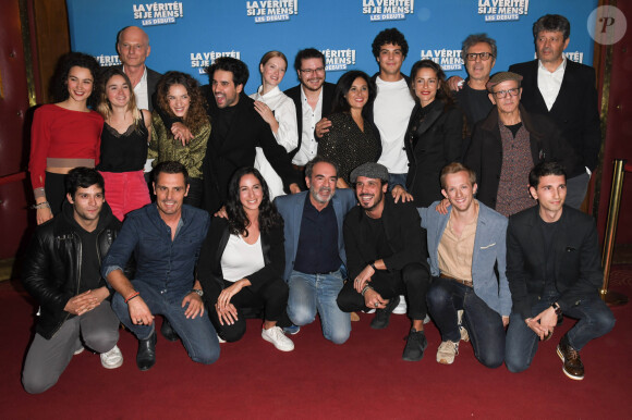 Michel Munz, Bruno Solo, Yohan Manca, Fleur Geffrier, Anton Csaszar, Mickaël Lumière, Audrey Dana, Gilbert Melki, Gérard Bitton - Avant-première du film "La vérité si je mens ! Les débuts" au cinéma le Grand Rex à Paris le 15 octobre 2019. © Coadic Guirec/Bestimage