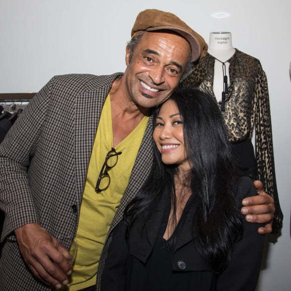 Yannick Noah et Anggun - Vernissage de l'exposition de l'artiste l'artiste Kongo (Cyril Phan) au Montaigne Market à Paris le 17 octobre 2019. © Jerémy Melloul/ Bestimage