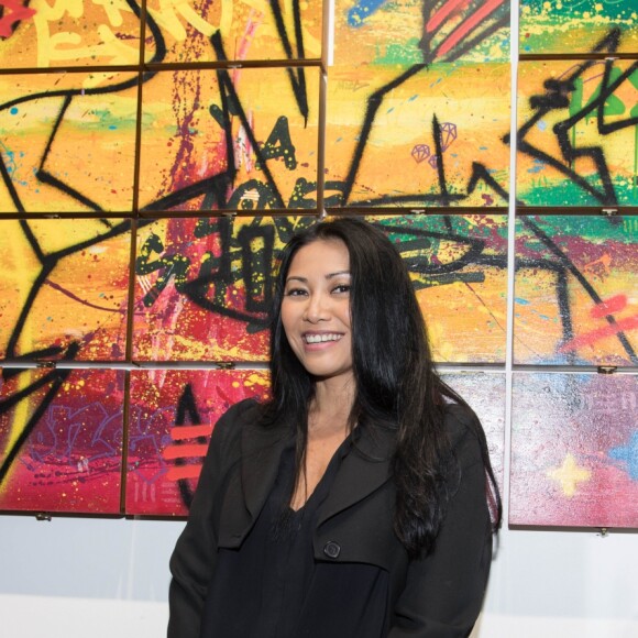Anggun - Vernissage de l'exposition de l'artiste l'artiste Kongo (Cyril Phan) au Montaigne Market à Paris le 17 octobre 2019. © Jerémy Melloul/ Bestimage