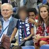 Jamel Debbouze, sa femme Mélissa Theuriau et leur fils Léon dans les tribunes du stade de France lors du match de ligue des nations opposant la France à l'Allemagne à Saint-Denis, Seine Saint-Denis, France, le 16 octobre 2018. La France a gagné 2-1.