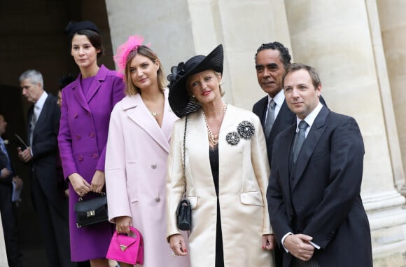 La princesse Anne de Bourbon-Siciles, Alexandre Ursulet, Nicolas de Bourbon-Siciles, Dorothée de Bourbon-Siciles - Mariage du prince Jean-Christophe Napoléon et de la comtesse Olympia d'Arco-Zinneberg à la cathédrale Saint-Louis des Invalides à Paris le 19 octobre 2019. © Dominique Jacovides / Bestimage