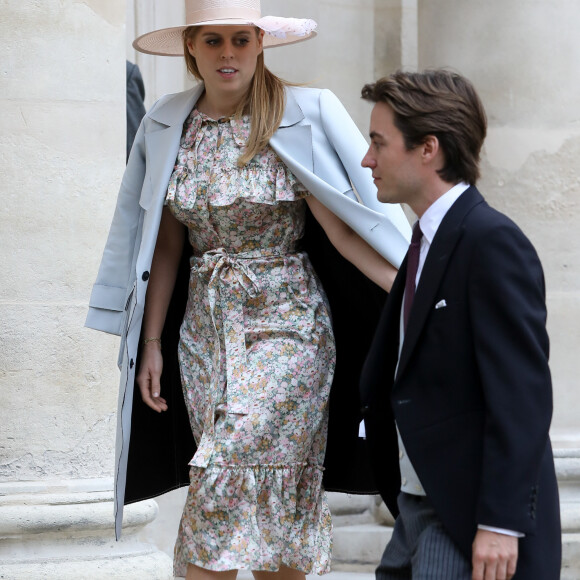 La princesse Beatrice d'York et son fiancé Edoardo Mapelli Mozzi - Mariage du prince Jean-Christophe Napoléon et de la comtesse Olympia d'Arco-Zinneberg à la cathédrale Saint-Louis des Invalides à Paris le 19 octobre 2019. © Dominique Jacovides / Bestimage