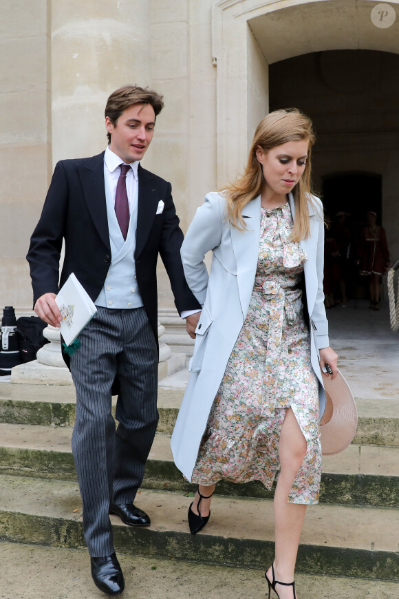 La princesse Beatrice d'York et son fiancé Edoardo Mapelli Mozzi - Mariage du prince Jean-Christophe Napoléon et de la comtesse Olympia d'Arco-Zinneberg à la cathédrale Saint-Louis des Invalides à Paris le 19 octobre 2019. © Dominique Jacovides / Bestimage