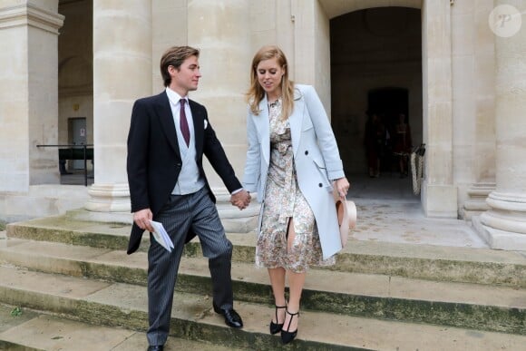 La princesse Beatrice d'York et son fiancé Edoardo Mapelli Mozzi - Mariage du prince Jean-Christophe Napoléon et de la comtesse Olympia d'Arco-Zinneberg à la cathédrale Saint-Louis des Invalides à Paris le 19 octobre 2019. © Dominique Jacovides / Bestimage
