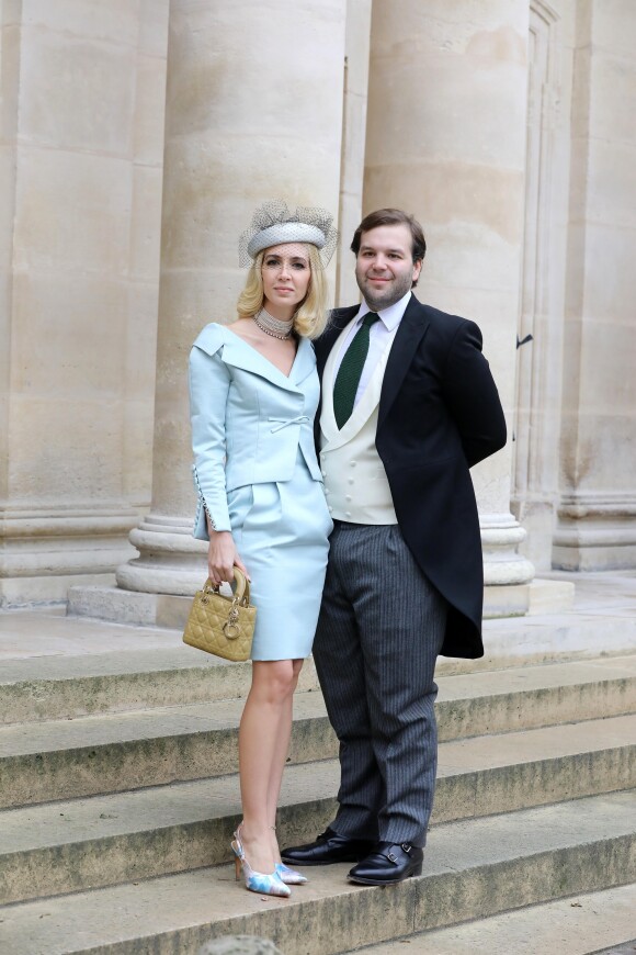 Sabine Getty, Joseph Getty - Mariage du prince Jean-Christophe Napoléon et de la comtesse Olympia d'Arco-Zinneberg à la cathédrale Saint-Louis des Invalides à Paris le 19 octobre 2019. © Dominique Jacovides / Bestimage