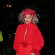Rita Ora à la sortie de la soirée "Cartier London Celebration" au Chiltern Firehouse à Londres, le 21 octobre 2019.