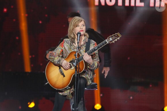 Exclusif - Diane Tell - People sur le plateau de l'émission TV "Toujours ensemble, notre raison d'être" à l'occasion du Sidaction 2018 au Casino de Paris. Le 24 mars 2018 © Christophe Clovis-Cyril Moreau / Bestimage