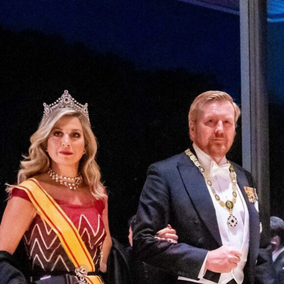 Le roi Willem-Alexander et la reine Maxima des Pays-Bas - Les dignitaires du monde entier assistent au banquet donné à l'occasion de la cérémonie d'intronisation de l'empereur du Japon Naruhito à Tokyo, le 22 octobre 2019.