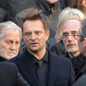 Sylvie Vartan, Jean-Jacques Debout, David Hallyday - Sorties de l'église de la Madeleine après les obsèques de Johnny Hallyday à Paris le 9 décembre 2017. © Veeren / Bestimage