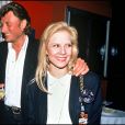 Johnny Hallyday et Sylvie Vartan venus pour le concert de leur fils David Hallyday au Zénith de Paris le 11 mars 1991.