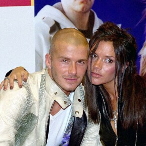 David et Victoria Beckham au Virgin Megastore de Londres le 14 août 2000.
