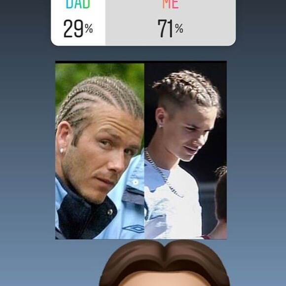 Rome Beckham a reproduit une coupe de cheveux de son père David Beckham, les tresses. Instagram, le 23 octobre 2019.