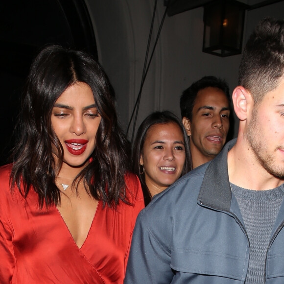 Nick Jonas, Priyanka Chopra - Les Jonas Brothers assistent à l'after-party de leur concert au restaurant "Craig's" à Los Angeles, le 21 octobre 2019.