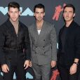 Nick Jonas, Joe Jonas, Kevin Jonas (The Jonas Brothers) - Photocall de la cérémonie des MTV Video Music Awards (MTV VMA's) au Prudential Center à Newark dans le New Jersey, le 26 août 2019.