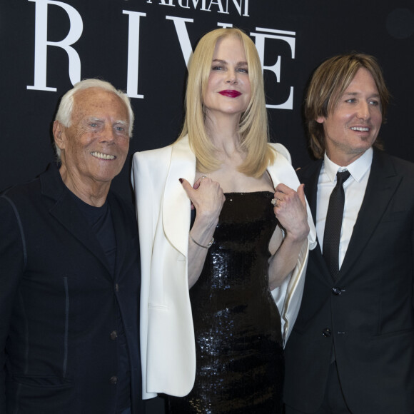 Giorgio Armani, Nicole Kidman, Keith Urban - Backstage du Défilé de mode Haute-Couture Automne/Hiver 2019/2020 " Giorgio Armani Privé" à Paris. Le 2 juillet 2019. © Olivier Borde / Bestimage