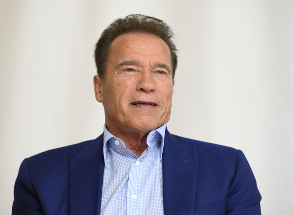 Arnold Schwarzenegger lors de la conférence de presse du film "Terminator: Dark Fate" à l'Hôtel Four Seasons à Beverly Hills, le 11 octobre 2019.