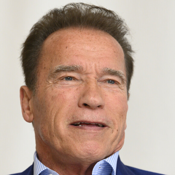 Arnold Schwarzenegger lors de la conférence de presse du film "Terminator: Dark Fate" à l'Hôtel Four Seasons à Beverly Hills, le 11 octobre 2019.